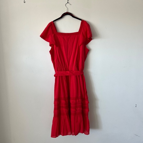 Draper James Red Tie Waist Peasant Dress NWT size XXL - Picture 14 of 16